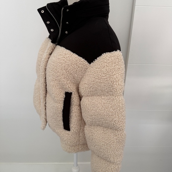 Maje Gromgy Hooded Mixed Media Puffer Jacket - Picture 5 of 11